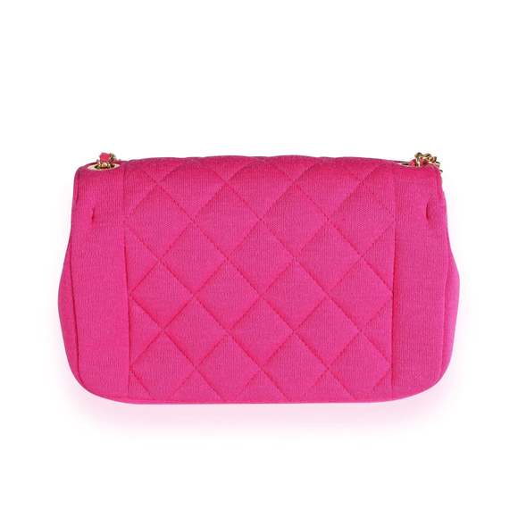 Chanel Fuchsia Jersey Quilted Chic With Me Mini Flap Bag - Picture 3 of 9